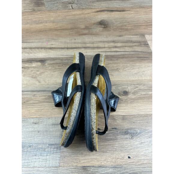 NAOT size 5| 36 Women's Israel Slip-on Thong Sandals Cork Patent Leather - Picture 4 of 7